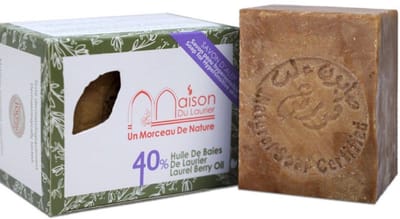 Aleppo Zeep 40% Laurierbesolie | Maison du Laurier | 200 g | 100% Natuurlijk & Vegan | Traditioneel Handgemaakt