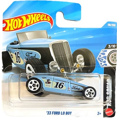 HOT WHEELS '33 FORD LO BOY BABY BLUE 119/250 HW ROD SQUAD 3/10 SHORT CARD 2026