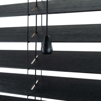 Dutchblinds® Bamboe Jaloezieën - 50mm - Zwart - 200 x 250 cm - Breedtematen van 40 t/m 300 cm
