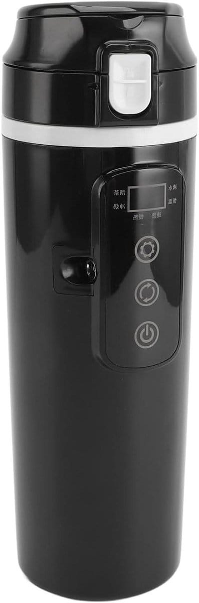 Autoketel Waterkoker - Draagbare Koker - Drinken Onderweg - Intelligente Temperatuurregeling - 500ml - Zilver