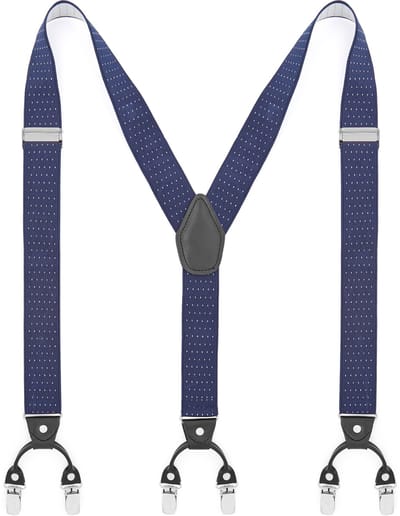 Brede Gestippelde Marineblauwe Clipbretels
