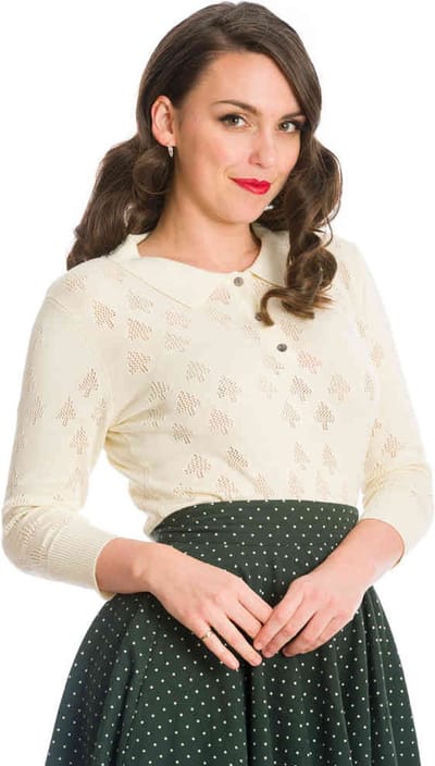Dancing Days - MERRY TREE KNIT Longsleeve top - L - Wit