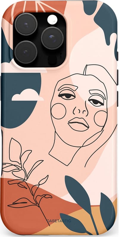 Casetastic hoesje geschikt voor Apple iPhone 16 Pro - MagSafe - Dubbellaagse bescherming - Zachte contour - Fashion Case - Perzik Zand Donkergrijs Wit