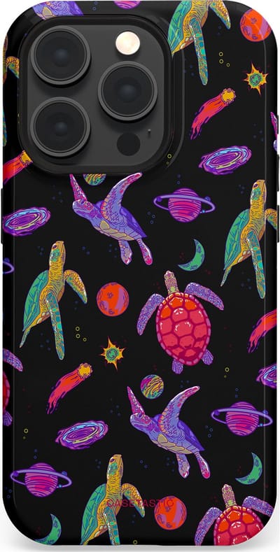Casetastic Hoesje Geschikt voor Apple iPhone 15 Pro Magsafe - Stijlvolle Beschermende Duo-layer Case - Astro schildpad