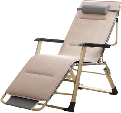 Opvouwbare Stoel - Relaxstoel Loungestoel - Buiten Zitten - Verstelbaar Hoofdsteun - 108x60x100cm - Donkergrijs