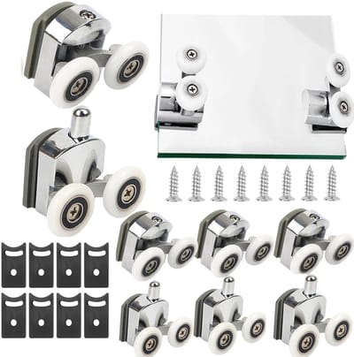 Solidchoice - Douche Deur Rollen Set met 8 Waterdichte Wielen