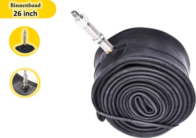 Fiets binnenband 26 inch - 1x Binnenband 26 Inch Fiets binnenband 26 Inch DV 40/60-559 Zwart - fietsbinnenband 26 inch, breed, Dunlop-ventiel, lekvrij