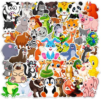 130 Stuks Dier Stickers - Waterdichte Vinyl Stickers voor Laptop, Koffer en Fiets - Grappige Dierpatronen voor Creatieve Decoratie
