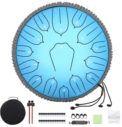 Stalen tongtrommel 15 noten 30 cm - Muziekinstrument voor meditatie en yoga