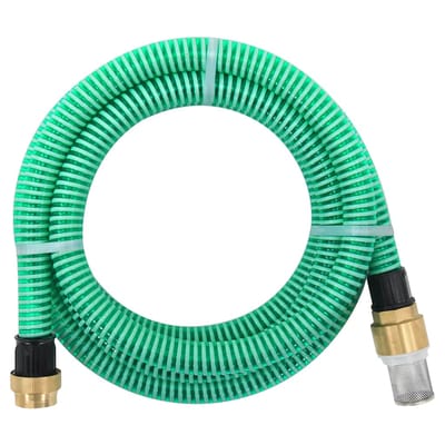 vidaXL - Zuigslang - met - messing - koppelingen - 1,1'' - 20 - m - PVC - groen