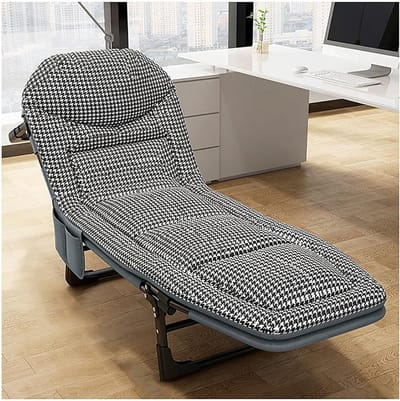 Opvouwbaar campingbed - Loungestoel ligbed - Buiten ontspannen - 5 standen verstelbaar - 52x27x354 inch - Grijs