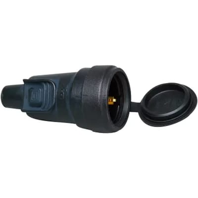 KOPP rubber contrastekker met randaarde | met stekker vergrendeling | zwart