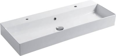 Saqu Square Wastafel 1 bak 2 krg 120x40x12 cm Glans Wit