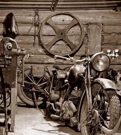 Fotobehang - Vintage Garage 225x250cm - Vliesbehang