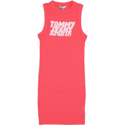 Korte Jurk Tommy Hilfiger Robe Tommy Hilfiger Slim Fit Rose Fuchsia
