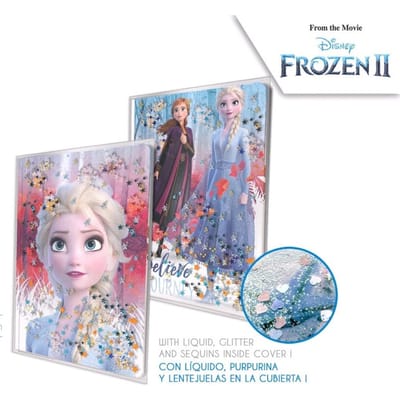 Frozen watereffect dagboek met glitter A5