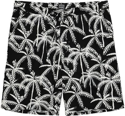 STHUGE - Heren - Bermuda elastische tailleband tropische all-overprint - Zwart - Maat 3XL