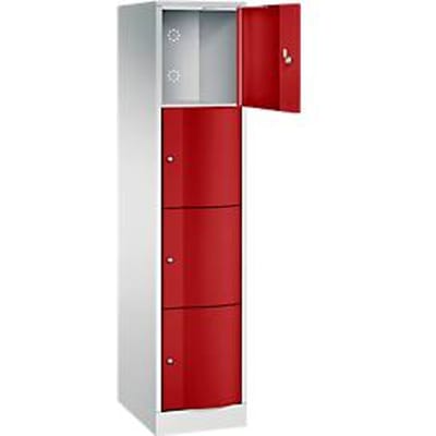 C+P Resisto lockerkast, 1 vak, 4 vakken, B 396 x D 540 x H 1950 mm, lichtgrijs/ gentiaanblauw