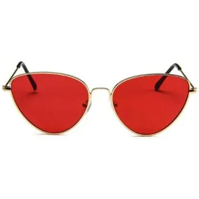 Klassieke Cat Eye Zonnebril Dames Klein Montuur Getint Rood Zonnebril Schaduwen Oculos De Sol Metaal Marine Lens Zonnebril Bril as picture red