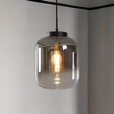 Stars of Light hanglamp Bulciago, zwart/transparant, Ø 25 cm
