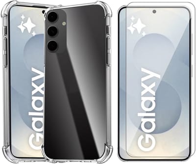Hoesje geschikt voor Samsung Galaxy S25 - Screenprotector Glas - Shockproof Transparant