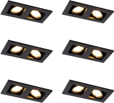 QAZQA 98339 - Inbouwspot - 6 stuks - L 19 cm - - Woonkamer | Slaapkamer | Keuken