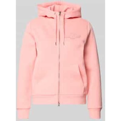 Sweatjack met tweewegritssluiting en labelstitching
