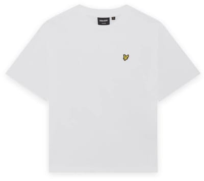 Lyle & Scott Heavy Weight Relaxed T-shirt Polo's & T-shirts Jongens - Polo shirt - Wit - Maat 128/134