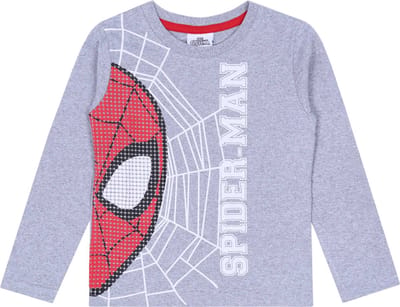 Grijze jongensblouse met Spider-Man motief