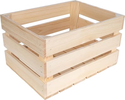 Creative Deco Houten krat decoratie fruitkisten | Natuurlijk | 40 x 30 x 23 cm | fruitkrat wijnkratten appelkrat | Ideaal voor cadeau houten kist boekenkast Speelgoedkist