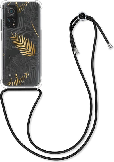 kwmobile telefoonhoesje geschikt voor Xiaomi Mi 10T / Mi 10T Pro - Hoesje met telefoonkoord - Back cover voor smartphone - Case in goud / grijs / transparant