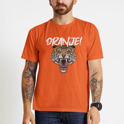 Oranje EK WK Koningsdag T-shirt - MAAT XS - Dames Pasvorm - Oranje Tiger