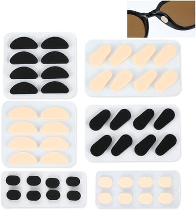Dailygoods- Neuspads 24 Paar - Zelfklevend - Antislip - Zacht EVA-schuim - Vervangende Kussens - Onzichtbaar onder Bril - Verlicht Drukplekken - Brillenpads