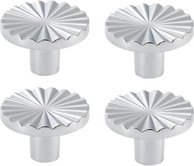 Cosensi - Deurknoppen - Aluminium handgrepen - Modern design - Zilver - Stijlvolle knoppen - Voor kast en badkamer - 4 stuks
