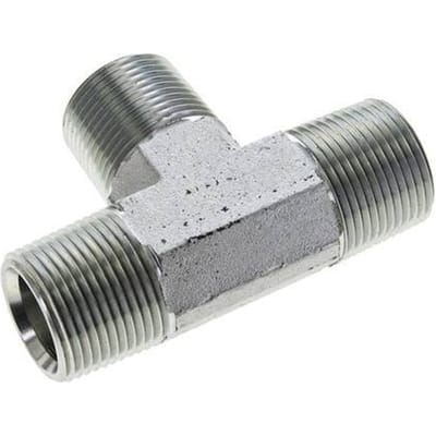 1'' NPT Buitendraad Verzinkt Stalen T-stuk 140 Bar - Hydrauliek - FL3T-M-EZ-100N