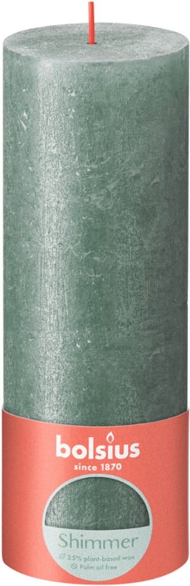 Bolsius Rustiek Stompkaars 19 cm / Ø7 cm Shimmer Oxid Blue