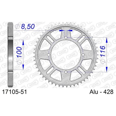 Tandwiel Afam 428 51 dents