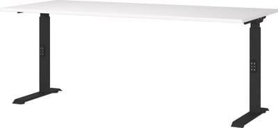 Bureau Galileo Wit - Zwart - 180x80cm - Hoogte 91 cm - In hoogte verstelbaar