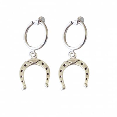 Klem oorbellen Hoefijzer zilverkleur- geen gaatje- Charme Bijoux