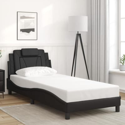 vidaXL - Bedframe - "Viana" - zonder - matras - kunstleer - zwart - 90x190 - cm