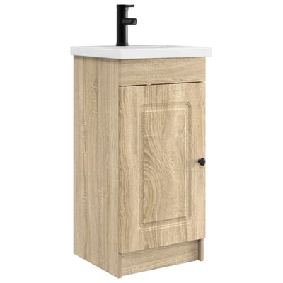 vidaXL - Badkamer - Vanity - met - Wastafel - Sonoma - Eiken - 42 - x - 40 - x - 84,5 - cm