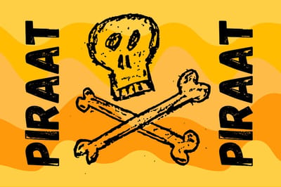 Piraat Vlag - Piratenvlag - 150x100cm - Feest Vlag