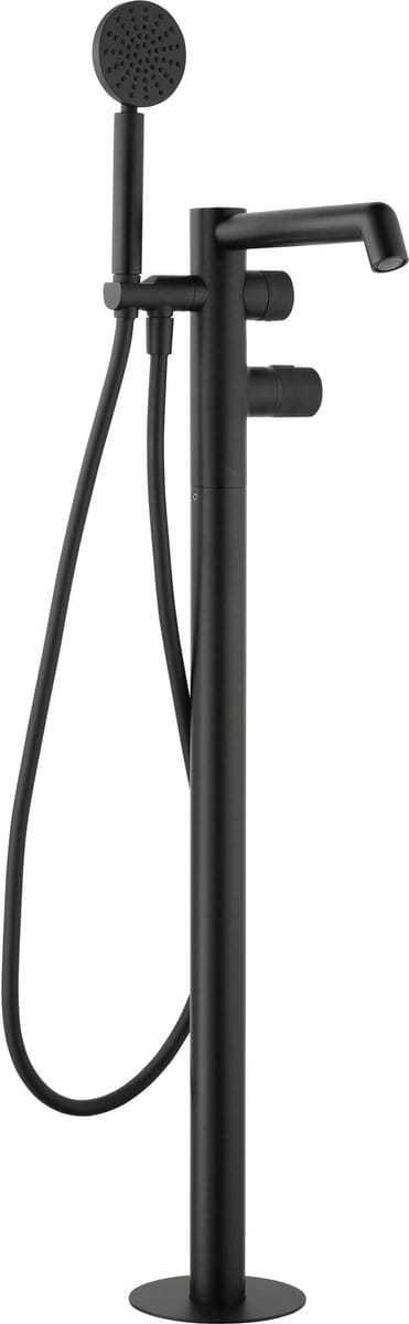 Ben Engraved Cross thermostatische vrijstaande badkraan met gravering mat zwart