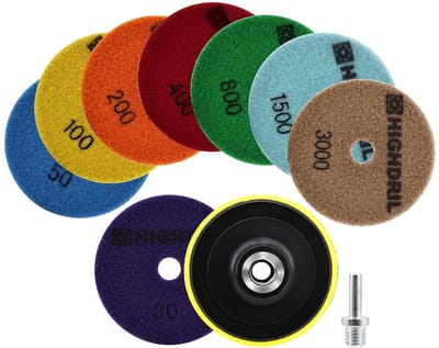 Diamant Polijstschijven - Polijstpads Set - Steen Bewerken - Droog Polijsten Flexibel - 100 mm 8 Stuks - N.v.t.