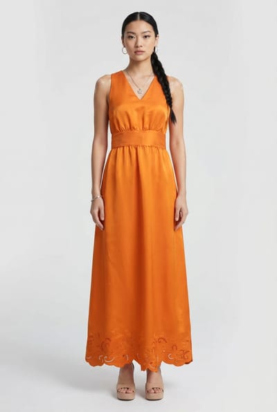 Moschino Dress Orange Orange Maat: 44 | Maxi Jurken Outlet | Dames | Oranje