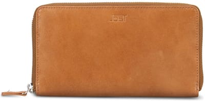 JOST Leren portemonnee Rana Zip Wallet Long Cognac Lichtbruin