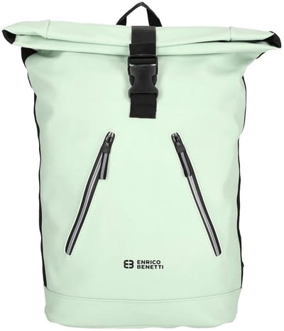 Enrico Benetti Bergen Waterafstotende Rolltop Laptoprugzak met 17 inch Laptopvak - Rugzak 22 Liter - Mintgroen