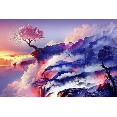 5D DIY Diamond schilderij wolken landschap diamant borduurwerk landschap kruissteek 20X30CM gray