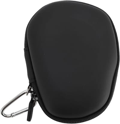 Schokbestendige en Waterdichte Beschermhoes voor Draadloze Muis met Carabiner en Zachte Voering, Zwart, Lichtgewicht en Stofdicht