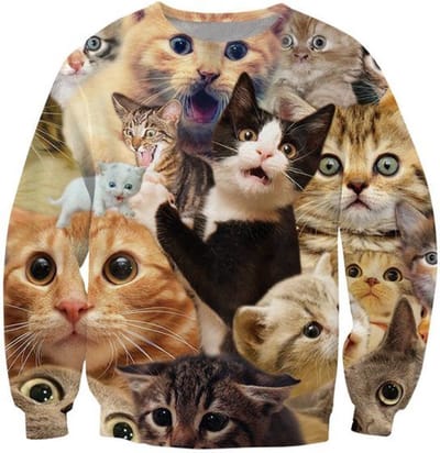 Ultieme Kattentrui Trui voor fout feest - Maat: S - Foute trui - Feestkleding - Festival Outfit - Fout Feest - Trui voor festivals - Rave party kleding - Rave outfit - Dieren kleding - Dierentrui - Kattentrui - Feesttrui